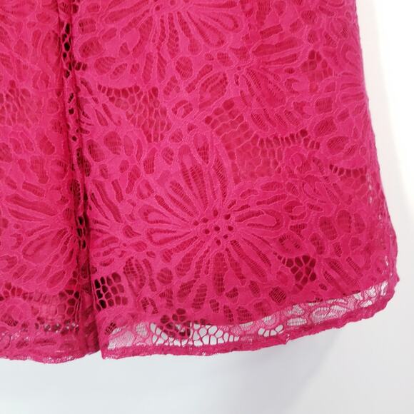 ML Monique Lhuillier Red Lace Fit & Flare Dress - Picture 9 of 15